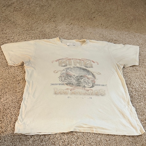 Anine Bing Cream Graphic Tee - Picture 1 of 4